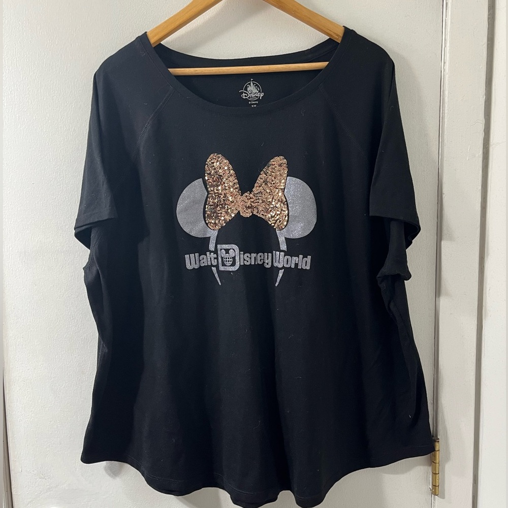 Disney parks rose gold Minnie ears black top size 3X